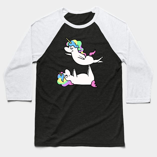 Acroyoga Unicorn Baseball T-Shirt by huebucket